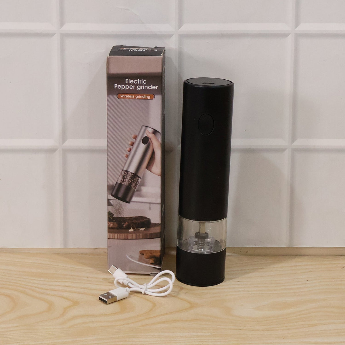 Electric Pepper Grinder Usb Rechargeable One Touch Operation