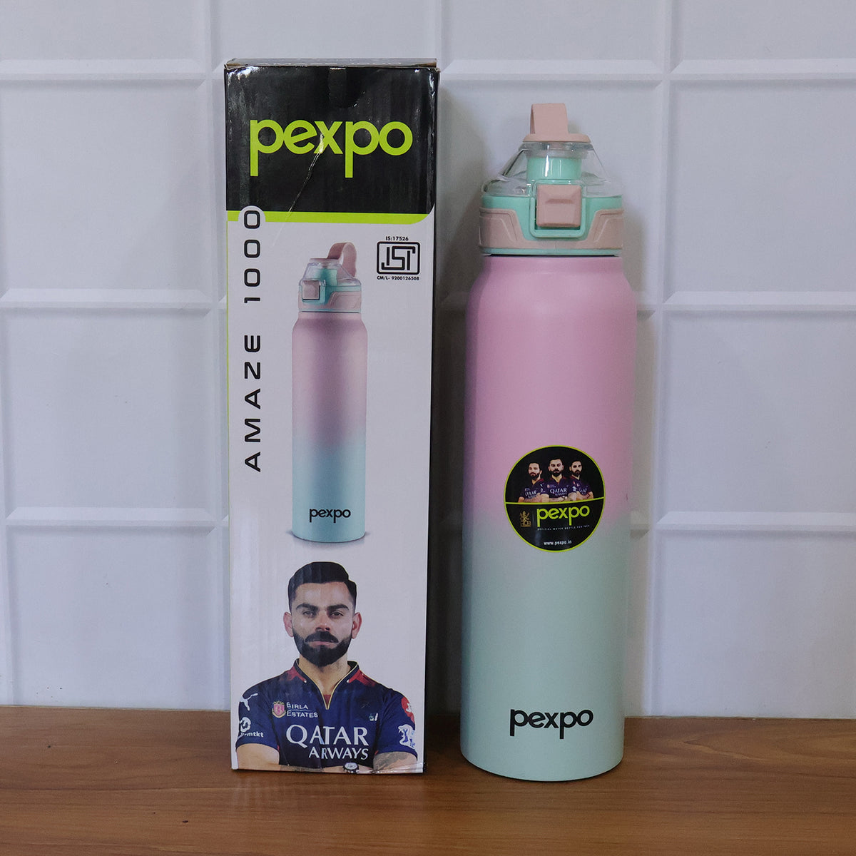 Pexpo Amaze Hot Cold Insulated Stainless Steel Water Bottle - 1000 Ml