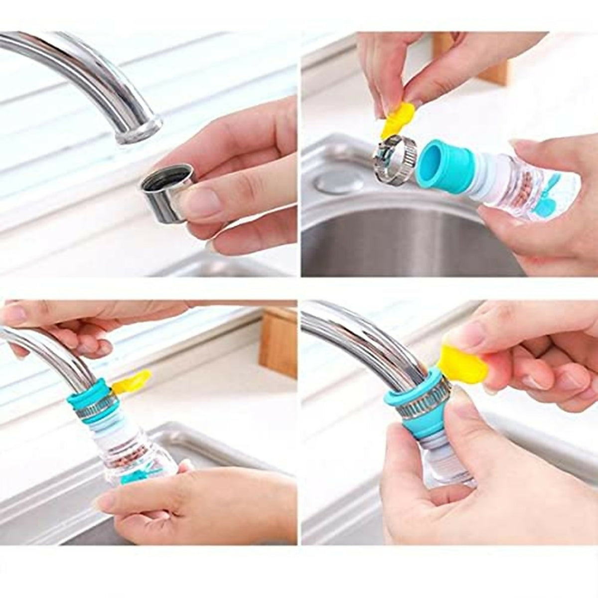 Kitchen Faucet Water Tap Filter with Rotating Shower Head for Sink