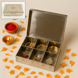 Multipurpose Stainless Steel Jewelry Storage Organizer Box 6 Compartments (1 Pc)