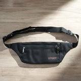Classic Black Sports Waist Bag (1 Pc)