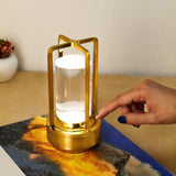 Crystal Lantern Table Lamp Rechargeable Cordless LED Light with 3 Colors 1 Pc