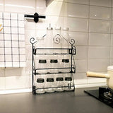Big Wall Mounted Iron Wall Shelf with 3 Storage Racks for Kitchen