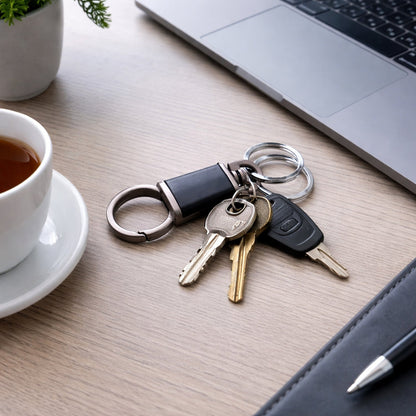 Stylish dual ring keychain holder
