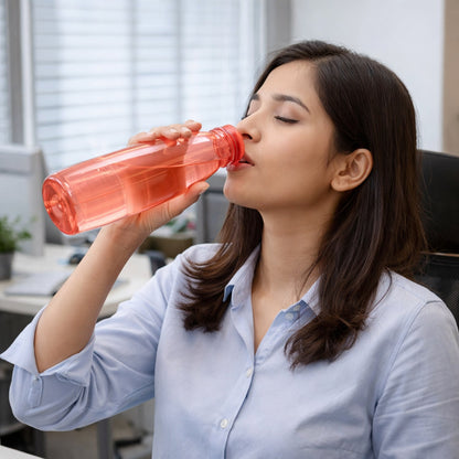 Large capacity reusable drinking bottle