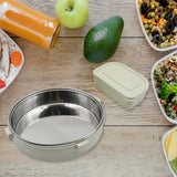 Miracle Stainless Steel Round Lunch Box (450 ML + 250 ML Approx)