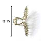 Luxury Leaf Design Pearl Hair Claw Clip for Women (1 Pc)