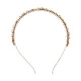 Pearl embellished hair band close shot