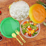 Burger Shape Lunch Box – Double Layer 1000ml Food Container with 2 Spoons for Kids