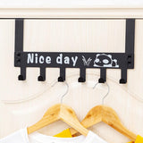 Heavy-Duty Carbon Steel Over Door Hook Rack for Towels & Coats (1 Pc, 6 Hooks)