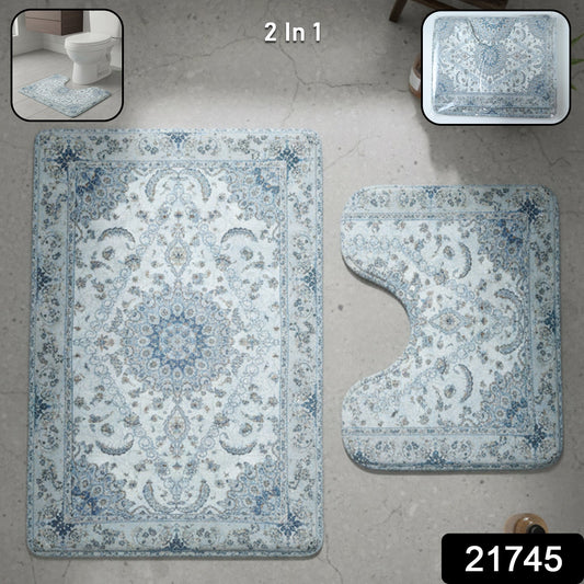 Soft absorbent bath mat combo