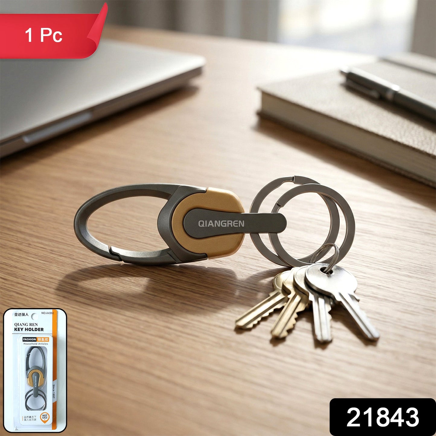 Premium Metal Carabiner Key Holder Clip 1 Pc