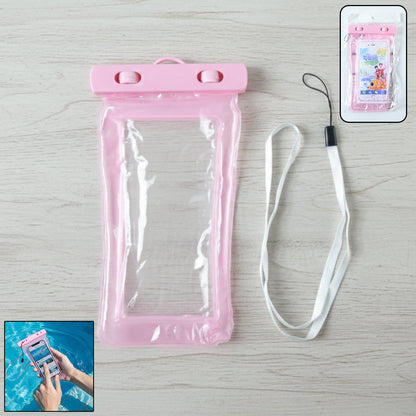 Pink waterproof phone bag lifestyle image
