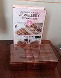 2-Layer Acrylic Jewelry Storage Box with 30 Compartment Dustproof Organizer
