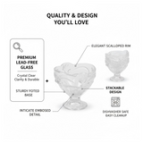 Glass Ice-Cream Cup Set, Home & Kitchen Serving or Dessert Cup (6 Pcs Set)