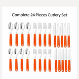 New Stylish 24 Pcs Plastic, Stainless Steel Cutlery Set (Pack of 24)