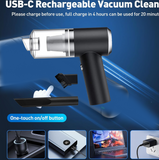 2 in 1 Wireless Vacuum Cleaner – 120W Handheld USB Rechargeable for Home & Car (1 Pc)