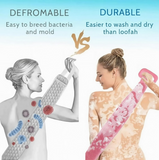 Silicone Body Back Scrubber Double Side Bathing Brush for Skin Deep Cleaning