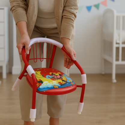 Multicolor Cartoon Design Baby Chair with Metal Kids Chair with Foam Arm Support for Kids 4 Pcs