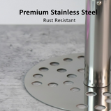 Stainless Steel Potato Masher, Pav Bhaji Masher with wooden handle
