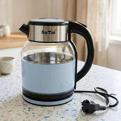 Suta Electric Glass Kettle 2 Litre Stainless Steel Hot Water Boiler For Tea (1 Pc)