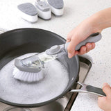 Scrubber brush with liquid dispenser
