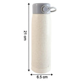 Creative Wheat Glass Water Bottle with Phone Holder (380ml)