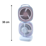 Portable Dual Head USB Rechargeable Table Fan (1 Pc)
