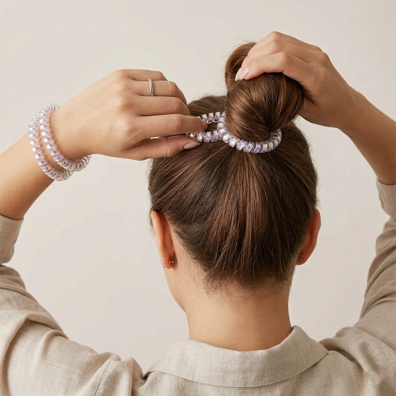 trendy coil hair scrunchie