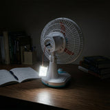 electric table fan with led light for emergency use