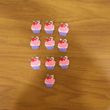 Cute Cupcake Shape Bag Charm Keychain Set (10 Pc)