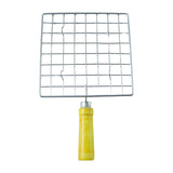 Kitchen Square Stainless Steel Roaster Jali, Barbecue Grill with Wooden Handle