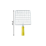 Kitchen Square Stainless Steel Roaster Jali, Barbecue Grill with Wooden Handle