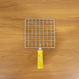 Kitchen Square Stainless Steel Roaster Jali, Barbecue Grill with Wooden Handle