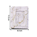 Compact Marble Finish Snap Button Card Holder Wallet (1 Pc)