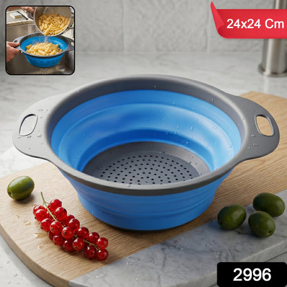Silicone Collapsible Strainer  Space-saving Kitchen Tool For Easy Draining