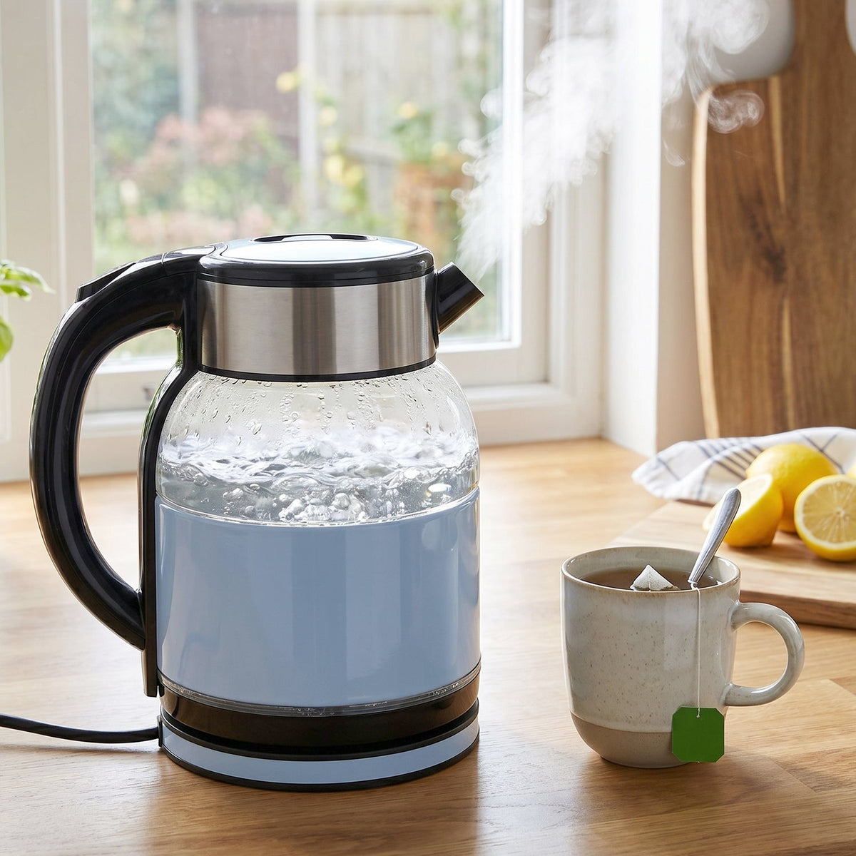 Suta Electric Glass Kettle 2 Litre Stainless Steel Hot Water Boiler For Tea (1 Pc)