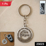  round krishna metal keychain